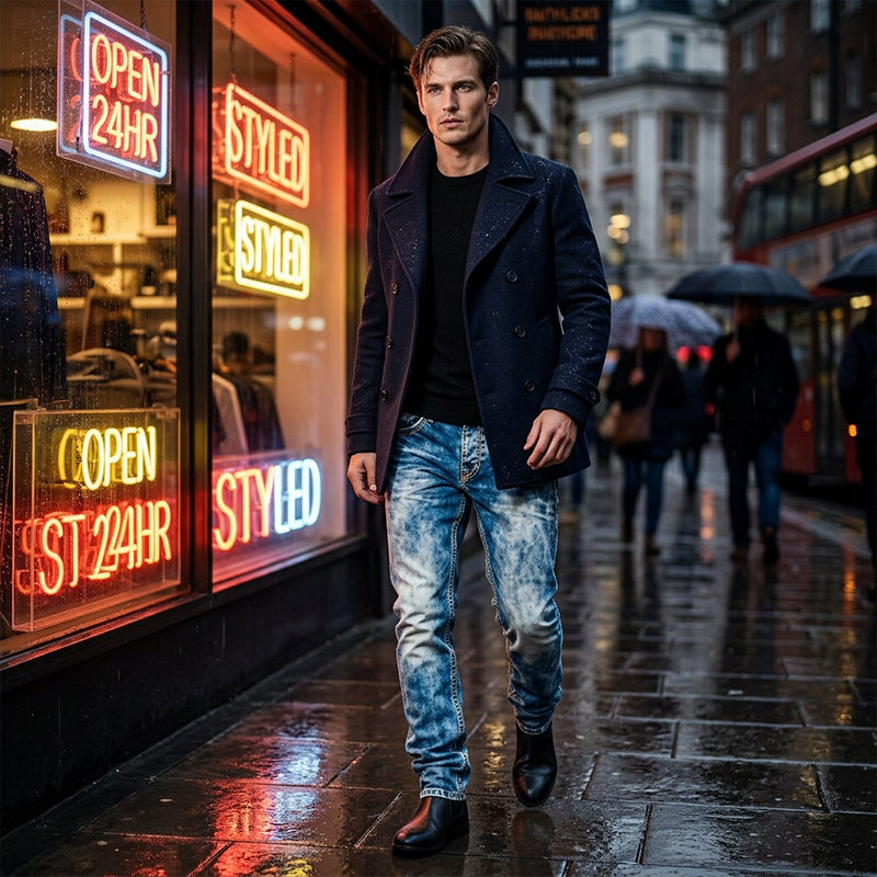 Men's Fashion Stretch Jeans,Minimalist Style Suitable For Summer, Emo Style