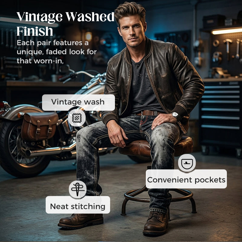 Men's Fashion Stretch Jeans,Minimalist Style Suitable For Summer, Emo Style